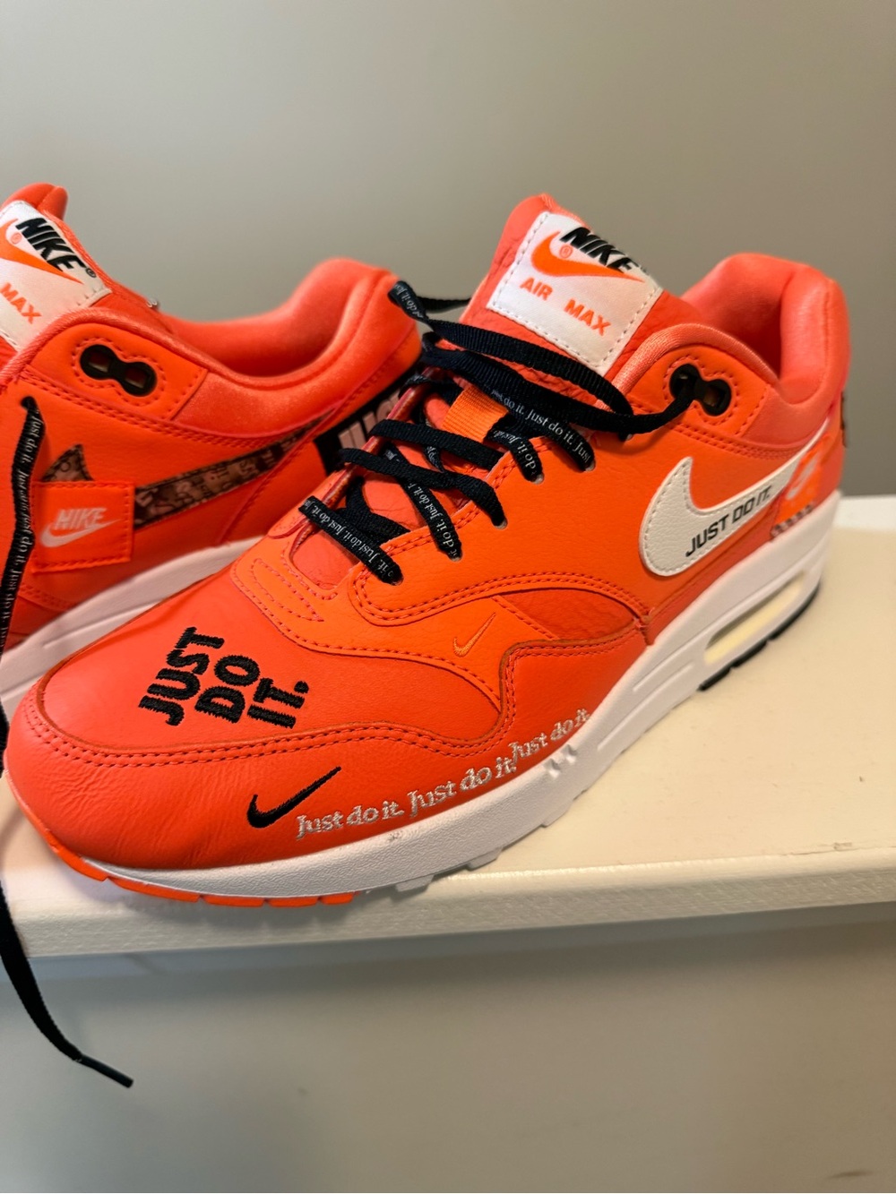 Nike Orange and White 'Just Do It' Air Max Sneaker - Picture 4 of 6